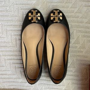 Tory Burch claire ballet flats black leather size 6.5